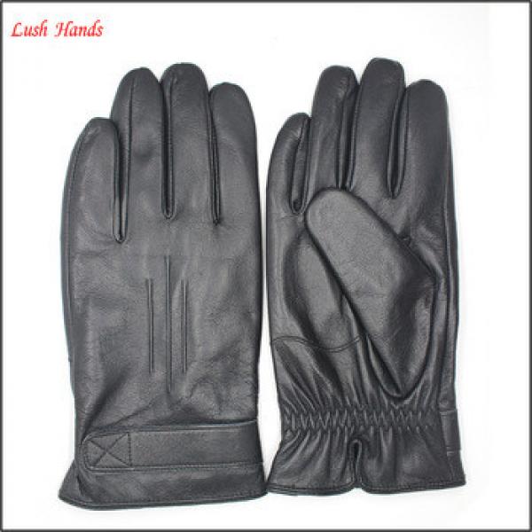 2016 UNISEX fashion black genuine sheepskin gloves #1 image
