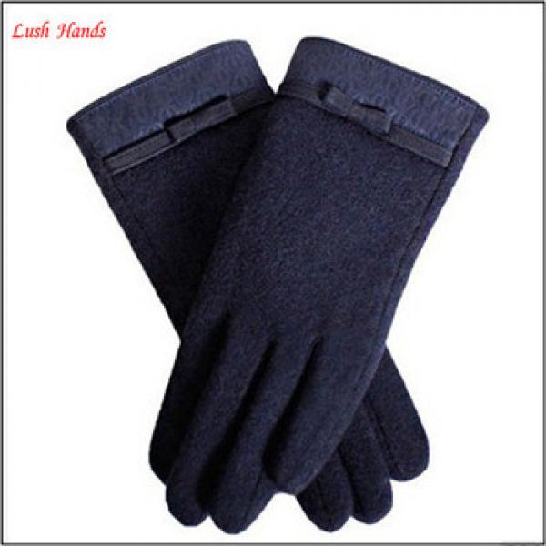 Spring gloves touch screen leather with bowknot #1 image