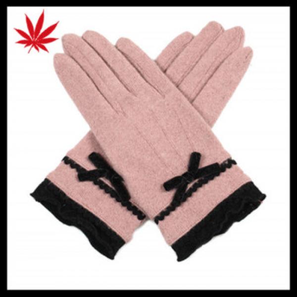 Cheap Cute Sexy Ladies sweet Wool Dress Gloves with Belt Bow Trimming for Women and Girls #1 image