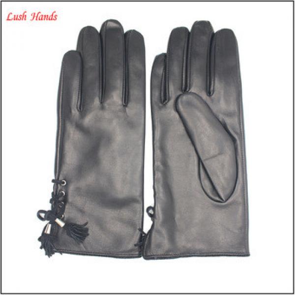 Fashion Women Sheepskin leather gloves with tassels #1 image