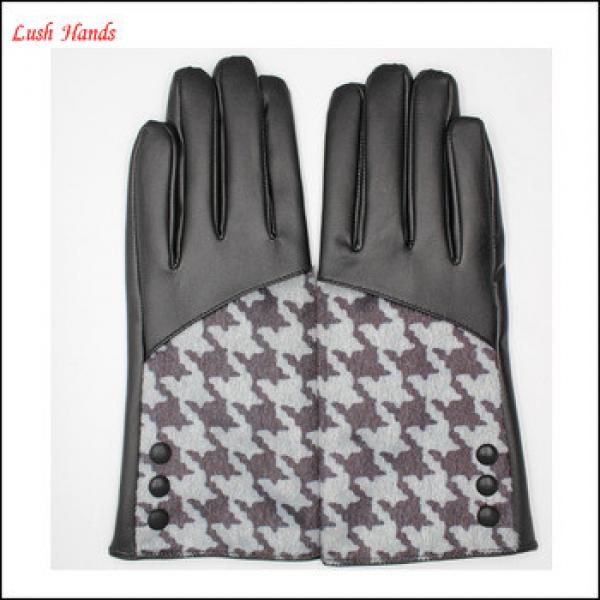 ladies Houndstooth leather gloves lining with polyester #1 image