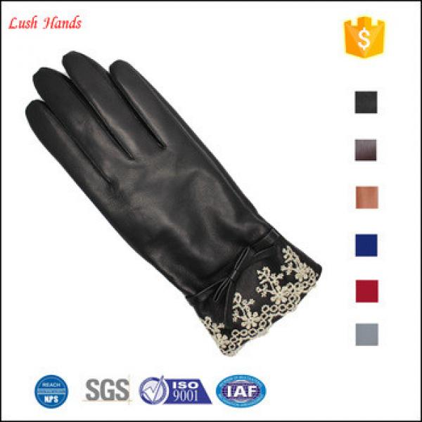 Sheep Nappa women leather gloves cashmere lined leather gloves women #1 image