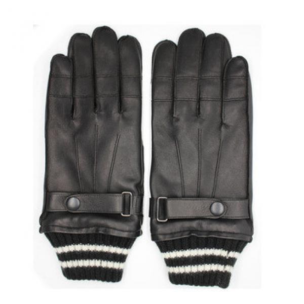 2016 men&#39;s leather gloves with knitted rib cuff for wholesale #1 image