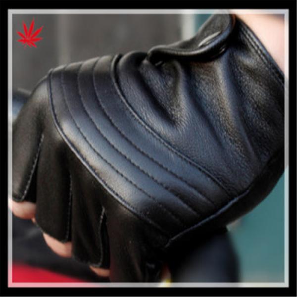 2016 fashion black sheepskin leather driving gloves #1 image