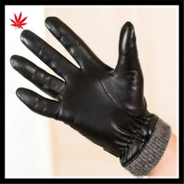 mens knitted cuff real leather gloves for foreign trade wholesale #1 image