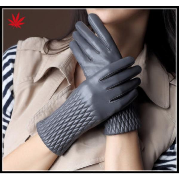 Women touch screen leather glove warm winter leather gloves sheepskin gloves #1 image