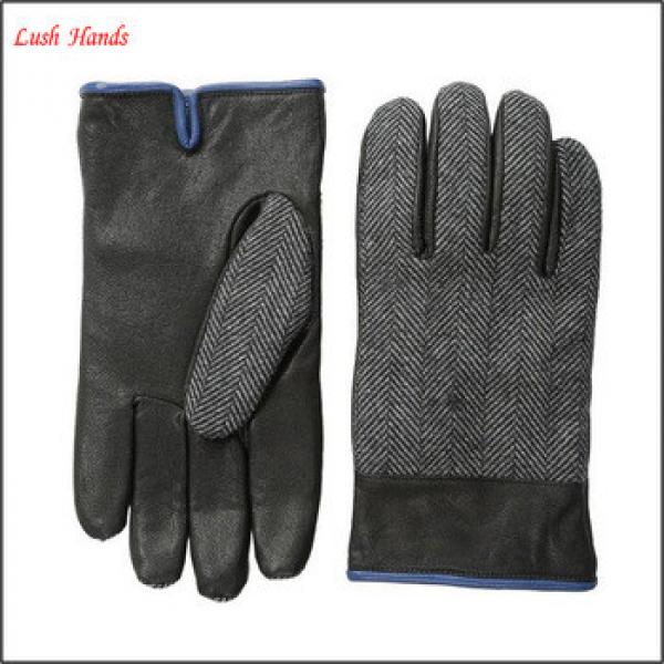 Men&#39;s woven herringbone cheap leather gloves #1 image