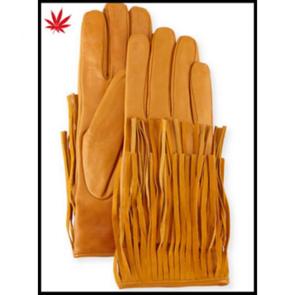 2016 fashion women leather glove with double tassel leather gloves #1 image