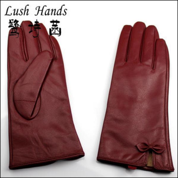 2016 new style red napa leather gloves for ladies with wholesale price #1 image