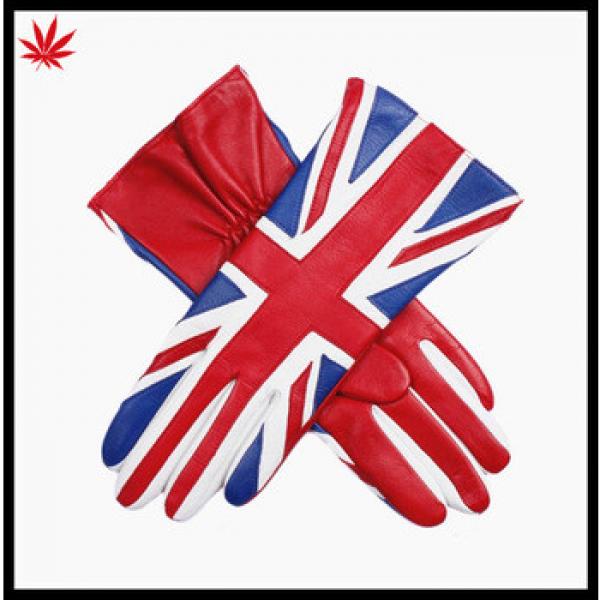 Ladies wholesale fashion English splicing leather gloves #1 image