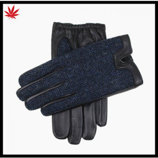 mens fashion leather and cloth police leather gloves three color #1 image