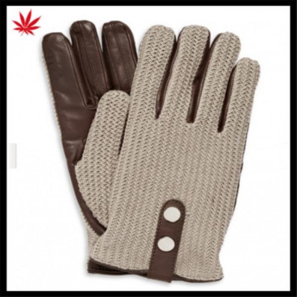 China&#39;s high quality woolen-leather combined hand gloves with buttons #1 image