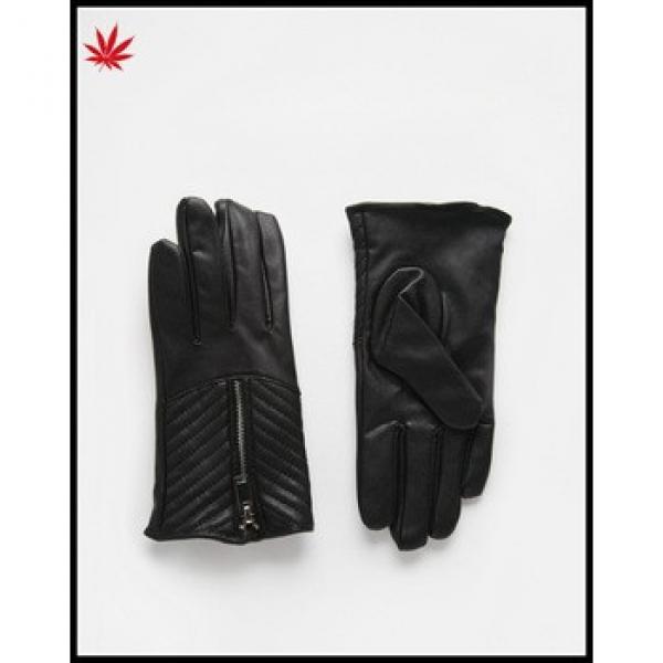 ladies wholesale skin tight leather gloves women with zipper #1 image
