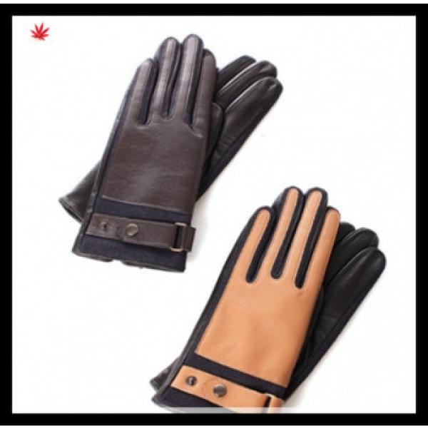 2016 modish fangle genuine leather patched gloves for women #1 image
