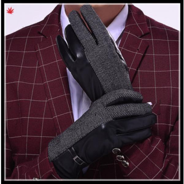 hot selling high-grade men&#39;s leather gloves with soft lining #1 image