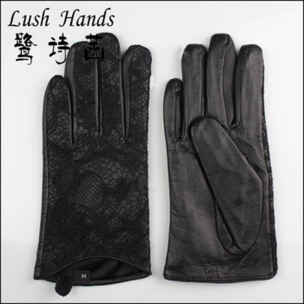 2016 new women flower lace wholesale goat skin leather gloves #1 image