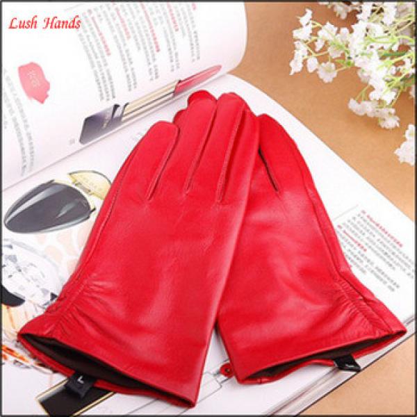 lady&#39;s finger and thumb touch-screen smart fitness leather gloves for wholesale #1 image