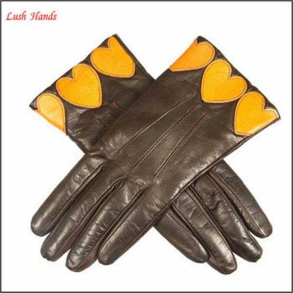 ladies genuine leather winter hand gloves touch screen smartphone leather gloves #1 image
