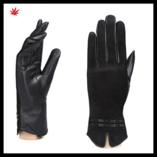 2016 New women&#39;s genuine leather and suede winter gloves nappa lambskin #1 image