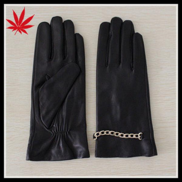 Lady&#39;s African leather gloves with metal chains #1 image