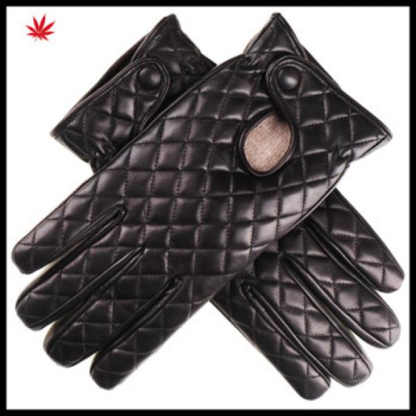 Men &#39;s lined woollen leather gloves with back quilting seam #1 image