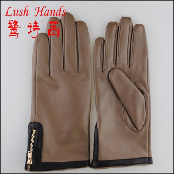 wholesale winter gloves womens dress leather gloves with zipper #1 image
