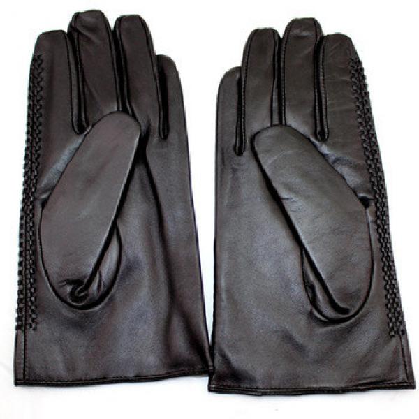 police men&#39;s sheeskin black leather gloves with wholesale price #1 image