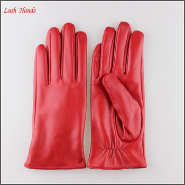 ladies Red sheepskin leather gloves #1 image