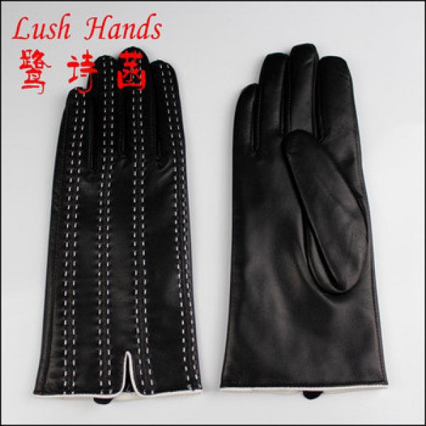 men&#39;s fashion long leather wholesale gloves with decorative stitches #1 image