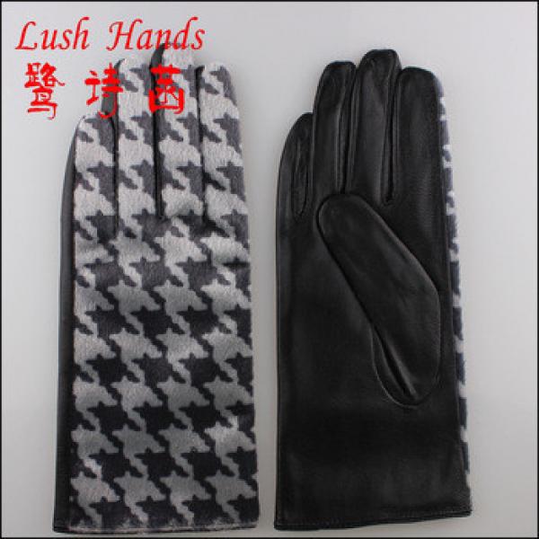 ladies fashion leather gloves with fake fur #1 image