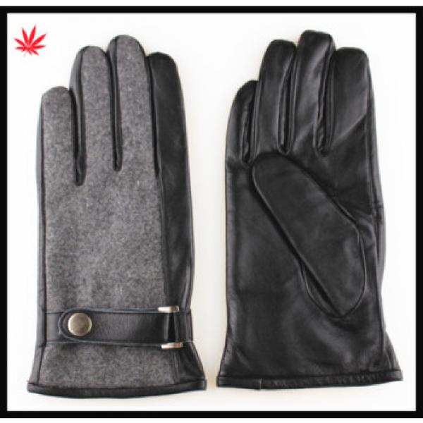Men&#39;s touch screen iphone leather glove made with sheep skin belt #1 image