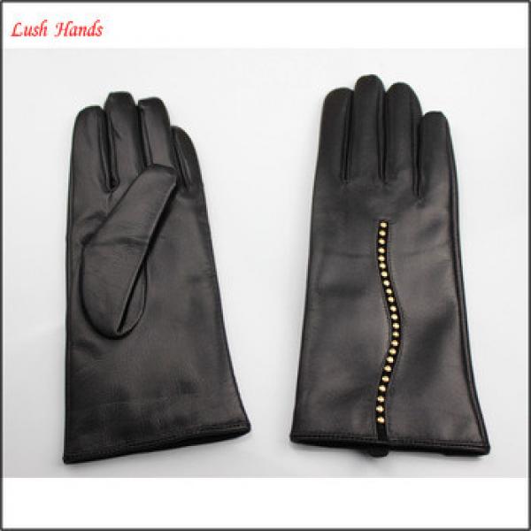 top selling men&#39;s genuine leather finger gloves with decoration #1 image