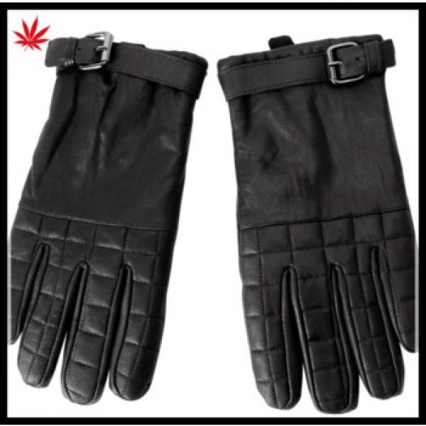 Men&#39;s fashion luxury motorcycle leather gloves with buckle #1 image