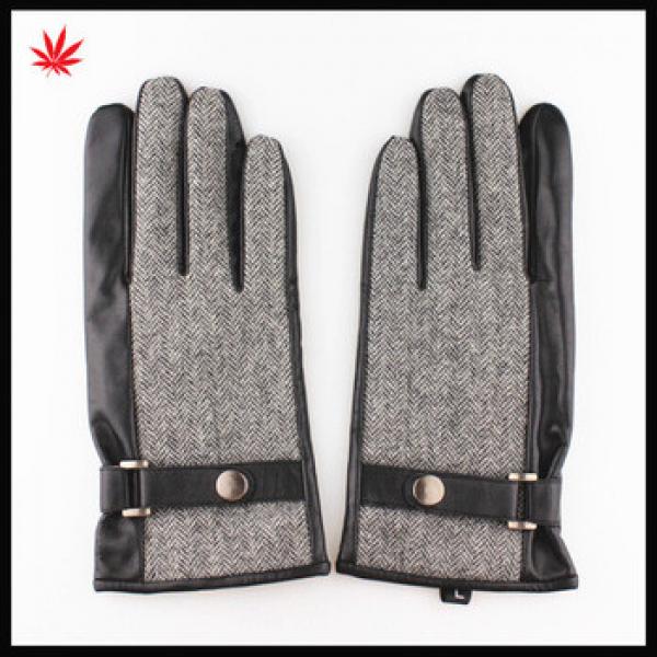 Men&#39;s fashion touch screen sheep leather gloves with belt #1 image