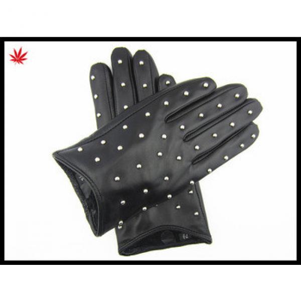 Ladies fashion Seeks nail leather gloves nappa sheep leather gloves #1 image