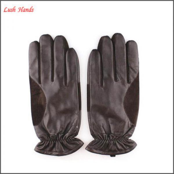 Men&#39;s fashion splicing soft sheep skin Leather Gloves #1 image