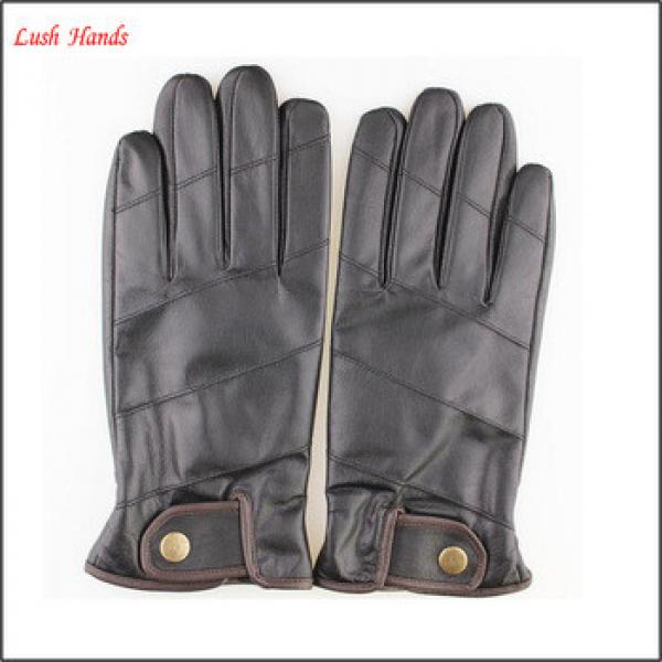 Men&#39;s leather gloves with fashion button wrist gloves,fashion style #1 image