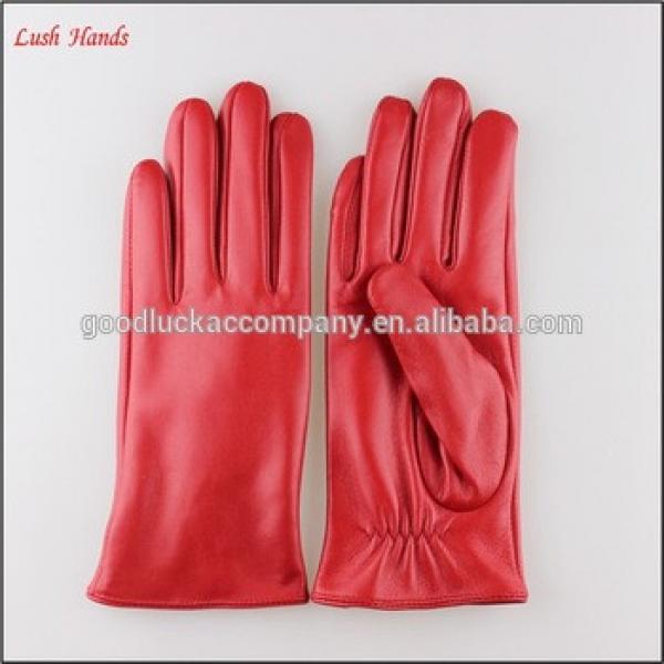 Fashion women Red sheepskin leather gloves #1 image