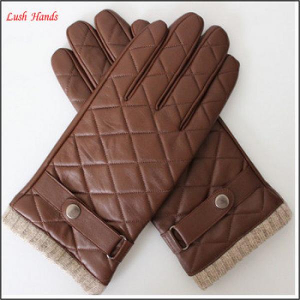 high quality leather gloves for men with knitted cuff #1 image