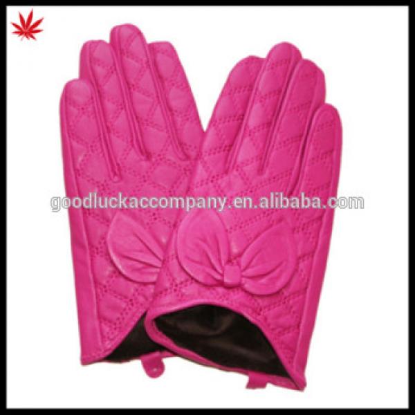 ladies Coquettish pink Leather Gloves #1 image