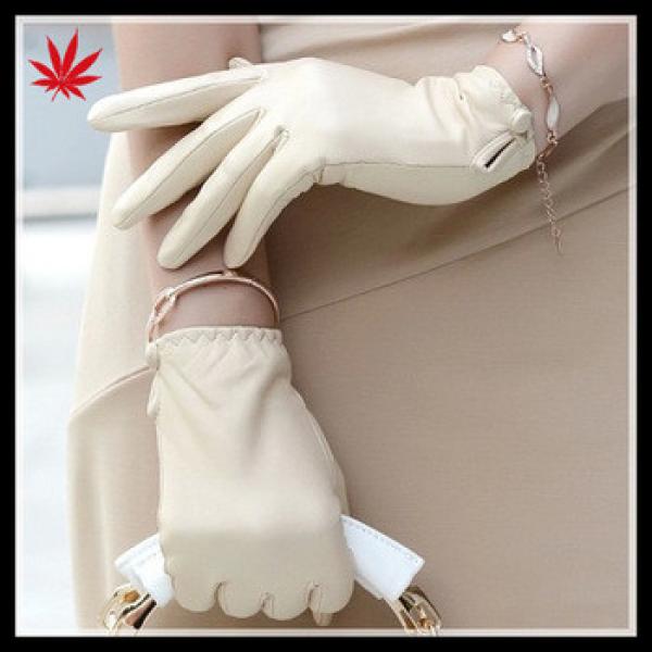 women wearing white short leather gloves manufacture #1 image