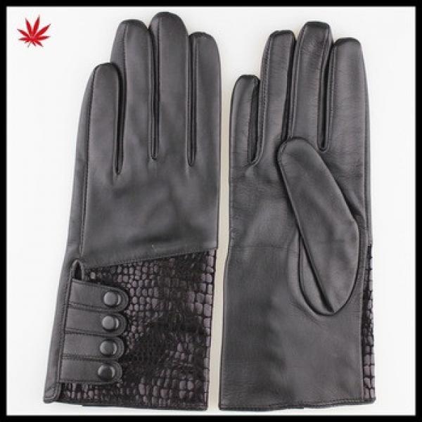 Hot Selling Women Leather Gloves With Leather Buttons #1 image