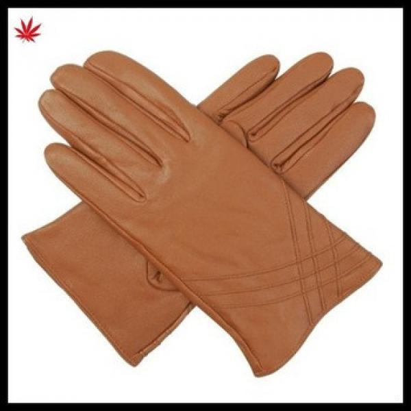 Hot selling basic style camel genuine leather gloves #1 image