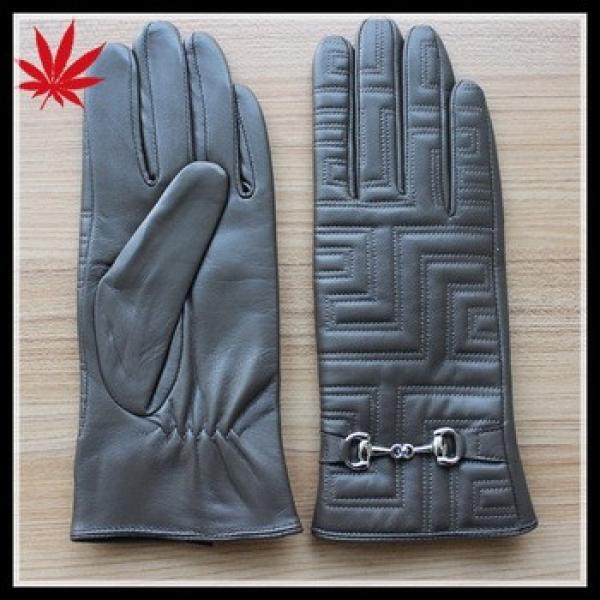 Women&#39;s fashion Embroidered leather gloves with high design #1 image
