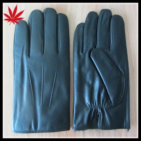 Men&#39;s leather glove simple style with warm rabbit fur lined #1 image