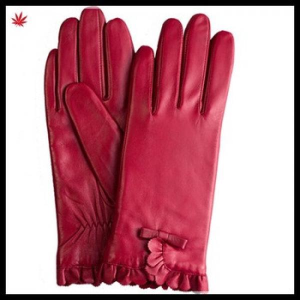 women sexy style wool lined genuine leather glove #1 image