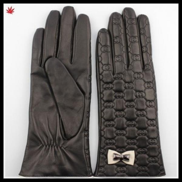 Women leather gloves high fashion embroidery leather gloves #1 image