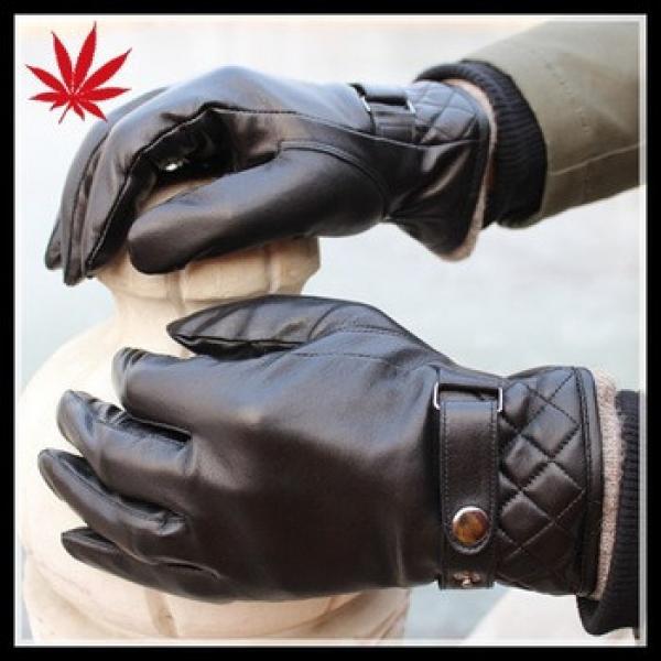 Men&#39;s new style black winter sheepskin leather gloves #1 image
