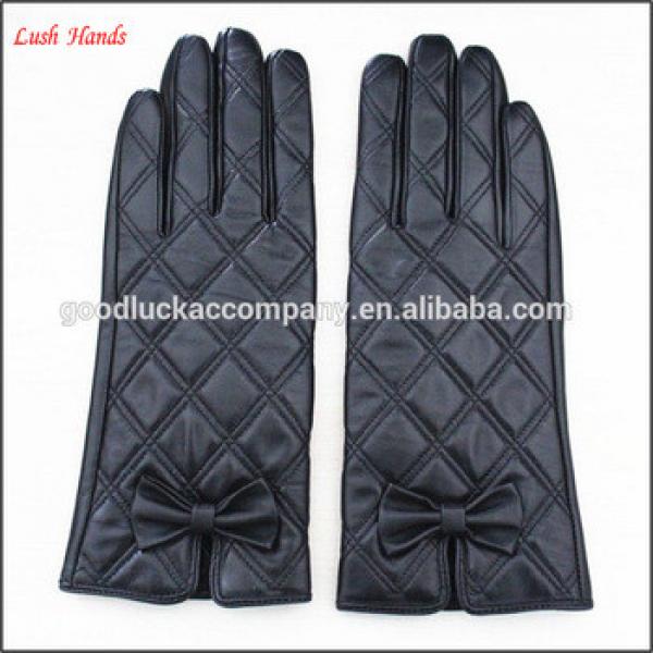 Ladies cheap hand gloves with bowknot for winter #1 image