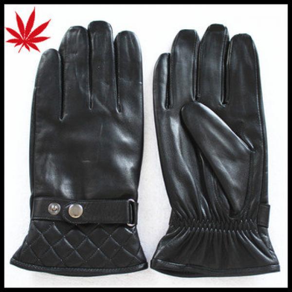 Mens leather dress gloves with button and leather belt can be print company lgo #1 image